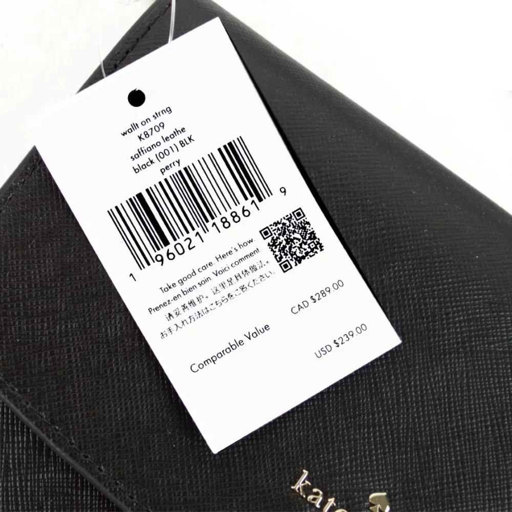 Kate Spade Black Perry Wallet on String